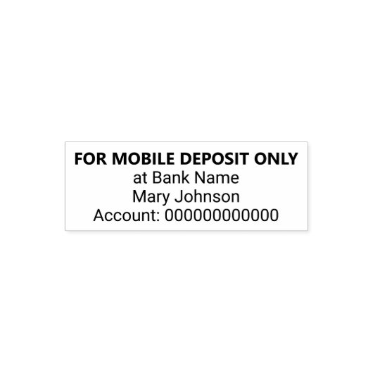 For Mobile Deposit Only Bank App Check Approval セルフインキングスタンプ (デザイン)