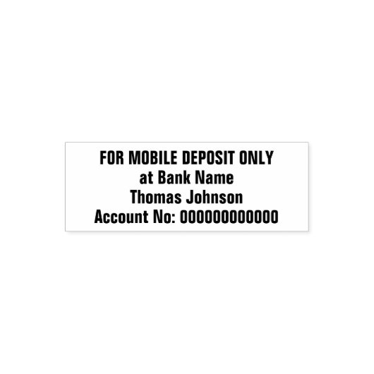 For Mobile Deposit Only Bank App Check Approval セルフインキングスタンプ (デザイン)