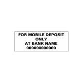 For Mobile Deposit Only Bank Name Account (Bold) セルフインキングスタンプ (デザイン)