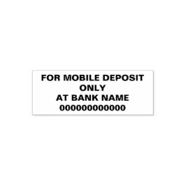 For Mobile Deposit Only Bank Name Account (Bold) セルフインキングスタンプ
