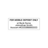For Mobile Deposit Only Bank Name Account Number セルフインキングスタンプ (デザイン)