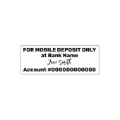 For Mobile Deposit Only Bank Name Signature Acct# セルフインキングスタンプ (デザイン)