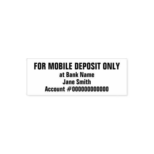 For Mobile Deposit Only Banking App Check Deposit セルフインキングスタンプ (デザイン)