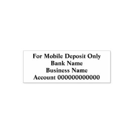 For Mobile Deposit Only Bold Font Business for App セルフインキングスタンプ