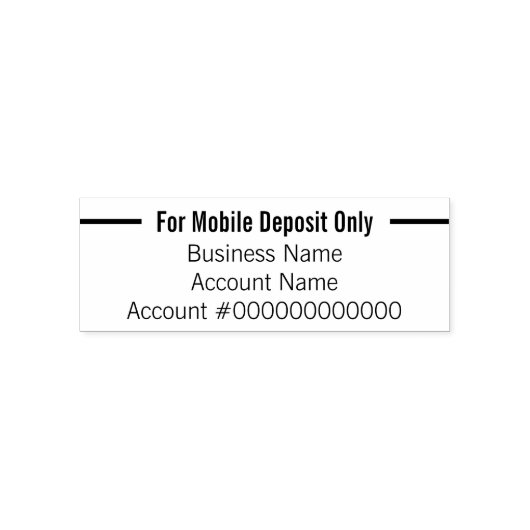For Mobile Deposit Only Business Name Account No. セルフインキングスタンプ (デザイン)