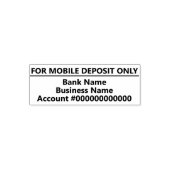 For Mobile Deposit Only Business Name Bank App セルフインキングスタンプ (デザイン)