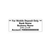 For Mobile Deposit Only Business Name Bank App セルフインキングスタンプ (デザイン)