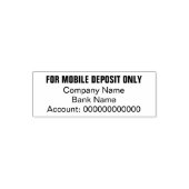 For Mobile Deposit Only Company Bank Name Account セルフインキングスタンプ (デザイン)