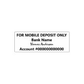 For Mobile Deposit Only Cursive Name Bank Account セルフインキングスタンプ (デザイン)