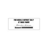 For Mobile Deposit Only Cursive Name Bank Account セルフインキングスタンプ (デザイン)