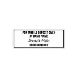 For Mobile Deposit Only Cursive Name Bank Account セルフインキングスタンプ