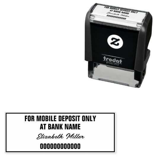 For Mobile Deposit Only Cursive Name Bank Account セルフインキングスタンプ (インサイチュ)
