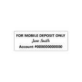 For Mobile Deposit Only Cursive Signature Bank セルフインキングスタンプ (デザイン)