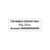 For Mobile Deposit Only Curssive Name Bank Account セルフインキングスタンプ (デザイン)