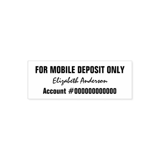 For Mobile Deposit Only Curssive Name Bank Account セルフインキングスタンプ (デザイン)