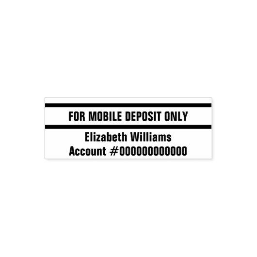 For Mobile Deposit Only Name銀行口座番号 セルフインキングスタンプ (デザイン)