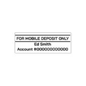 For Mobile Deposit Only Name銀行口座番号 セルフインキングスタンプ (デザイン)