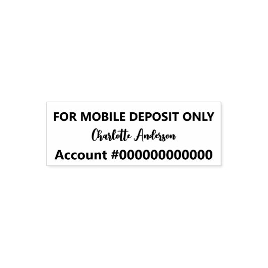 For Mobile Deposit Only Script Signature Bank Acct セルフインキングスタンプ (デザイン)
