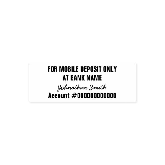 For Mobile Deposit Only Signature Bank Account セルフインキングスタンプ (デザイン)