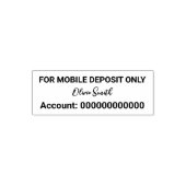 For Mobile Deposit Only "Signature" Bank Acct No. セルフインキングスタンプ (デザイン)
