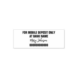 For Mobile Deposit Only "Signature" Bank Name Acct セルフインキングスタンプ