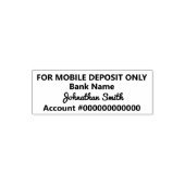 For Mobile Deposit Only Signature Bank Name & Acct セルフインキングスタンプ (デザイン)