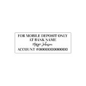 For Mobile Deposit Only Signature Bank Name & Acct セルフインキングスタンプ (デザイン)