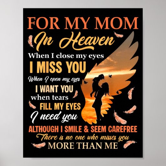 For mom in heaven when close eyes miss mother ポスター (正面)