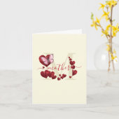 For Mom-Pink Butterfly with Heart Leaves カード (黄色い花)