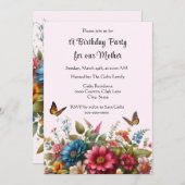 For Motherハッピーバースデーパーティの招待状 招待状 (正面/裏面)