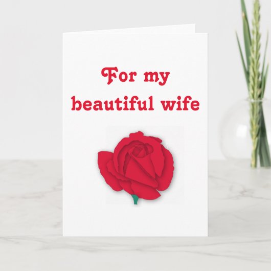 For My Beautiful Wife Valentine Greeting Cards シーズンカード (正面)