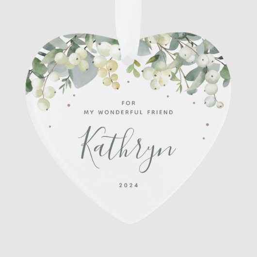 For My Friend Christmas Photoハート オーナメント (正面)