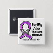 For My Hero My Son - Purple Ribbon認識度 缶バッジ (正面&裏面)