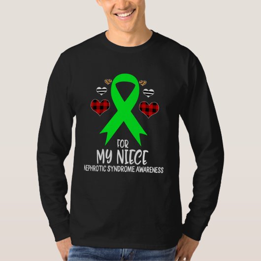 For My Niece Nephrotic Syndrome Awareness Ribbon B Tシャツ (正面)
