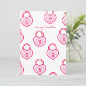 For My Valentine — Pink Heart Lock Pattern シーズンカード (スタンド正面)