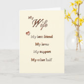 For My Wife （アニバーサリー） カード (黄色い花)