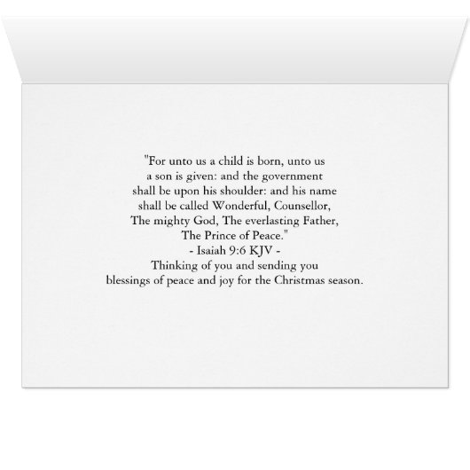 For Our Dear Friends Christmas Nativity Isaiah 9:6 (内部横(下))