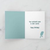 For PIckleball Players Funny Birthday カード (内部)