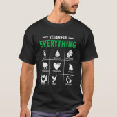 For Plant Powered vegan for everything for vegetar Tシャツ (正面)