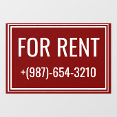 For Rent Apartment Signs - Reusable Window Cling ウィンドウサイン (シート)