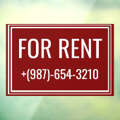 For Rent Apartment Signs - Reusable Window Cling ウィンドウサイン (シート3)