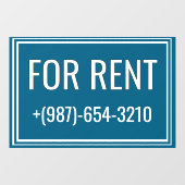 For Rent Removable Window Cling Sign ウィンドウサイン (シート)