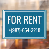 For Rent Removable Window Cling Sign ウィンドウサイン (シート2)