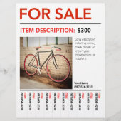 FOR SALE Tear Off写真テンプレート チラシ (正面)