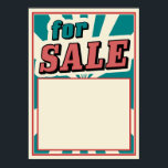 For SALE ' vintage poster sign retro style ポスター<br><div class="desc">For SALE ' vintage poster sign retro style</div>