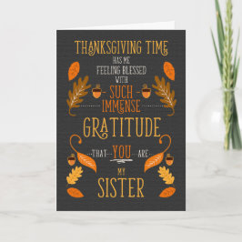 for Sister Thanksgiving Immense Gratitude for You シーズンカード