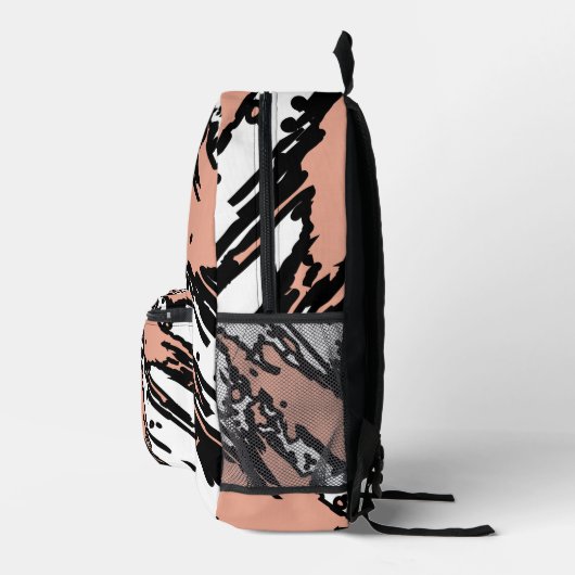 For Soft Souls – Blush Beige Abstract Backpack プリントバックパック (右)