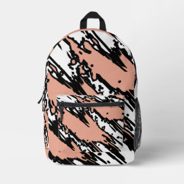 For Soft Souls – Blush Beige Abstract Backpack プリントバックパック