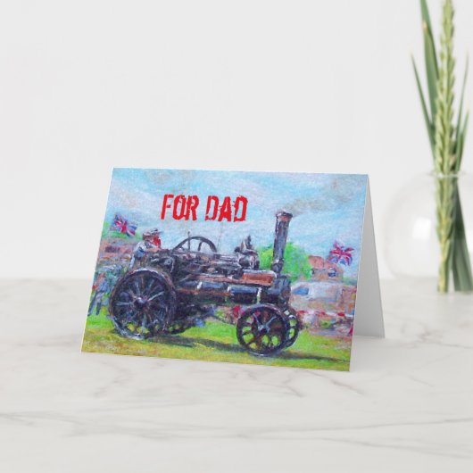 For Steam TractorパパFather's Dayカード カード (正面)
