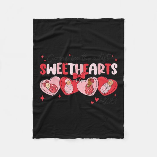 For Sweethearts Nicu気にナースバレンタインスワドル フリースブランケット (正面)